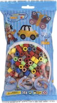 Hama MAXI strijkkralen basiskleuren / primaire kleuren mix gemengd, zak met 500 stuks EXTRA GROTE MAXI strijkparels (creatief kralen cadeau idee voor kleine kinderen!)
