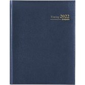 Brepols Bureau Agenda 2022 - Timing -  BLAUW  Wit papier (17cm x 21cm)
