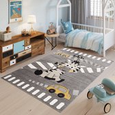 Tapiso Fiesta Vloerkleed Grijs Zebra Kinderkamer Tapijt Maat- 60x110