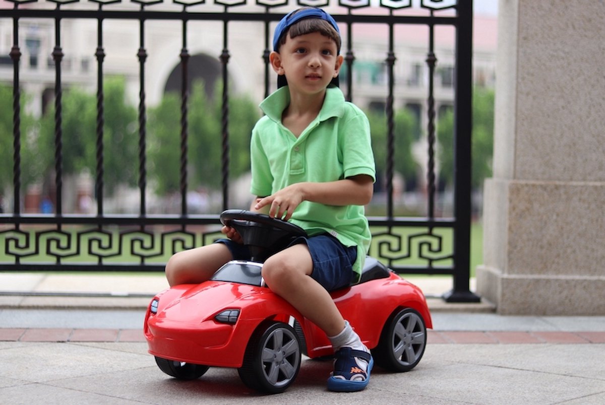 Loopauto porsche look kinder auto 1 tot 4 jaar Geel bol