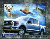 Metalen Wandbord Ford F150 Work hard - 31,5 x 40,5 cm