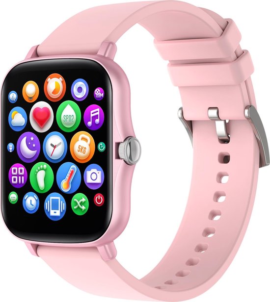 Webvision® - Roze - Smartwatch Heren & Dames - HD Touchscreen - Horloge - Hartslagmeter - Stappenteller - Bloeddrukmeter - Saturatiemeter - Cadeau