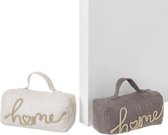 Deurstop zak stof - beige 24x9x11(h) cm