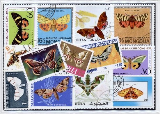 Thumbnail van een extra afbeelding van het spel Nachtvlinders – Luxe postzegel pakket (A6 formaat) : collectie van 25 verschillende postzegels van nachtvlinders – kan als ansichtkaart in een A6 envelop - authentiek cadeau - kado - geschenk - kaart - Heterocera - motten - Rhopalocera - vlinder