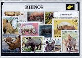 Neushoorns – Luxe postzegel pakket (A6 formaat) : collectie van verschillende postzegels van neushoorns – kan als ansichtkaart in een A6 envelop - authentiek cadeau - kado - gesche