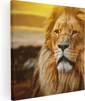 Artaza - Peinture sur Canevas - Lion et Lionned - 30x30 - Petit - Photo sur Toile - Impression sur Toile