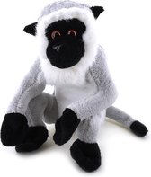 Zittende aap zwart/grijs 16 cm