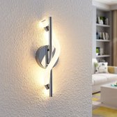 Lucande - LED wandlamp - 1licht - roestvrij staal, kunststof - H: 40 cm - chroom - Inclusief lichtbron