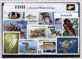 Vissen – Luxe postzegel pakket (A6 formaat) : collectie van 100 verschillende postzegels van vissen – kan als ansichtkaart in een A6 envelop - authentiek cadeau - kado - geschenk -