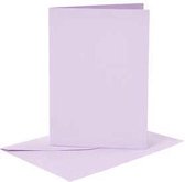 Kaarten en enveloppen, lichtpaars, afmeting kaart 10,5x15 cm, afmeting envelop 11,5x16,5 cm, 120+210 gr, 6 set/ 1 doos