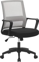 Bureaustoel - Werkstoel met Netspanning - Schommelfunctie - Grijs Zwart