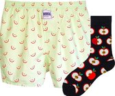 Binkie Compleet Box | Appeltjes Boxershort maat M/L en Appeltjes Sokken maat 43-46 | Cadeau voor Hem