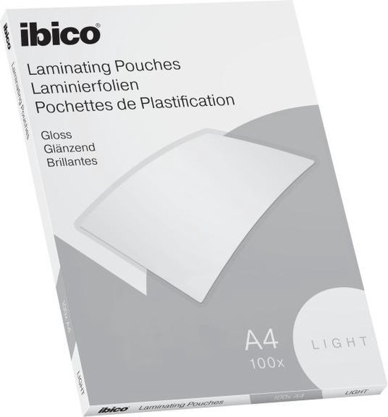Ibico Basics A4 Lamineerhoezen, Glanzend - 80 micron - 100 Stuks - Glashelder