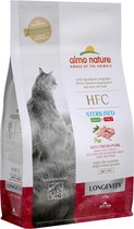 Almo Nature - Kat HFC Longevity Sterilized brokken voor oudere gecastreerde / gesteriliseerde katten - zeebaars en zeebrasem of varkensvlees - 1,2kg, 300gr - Varkensvlees, Gewicht: