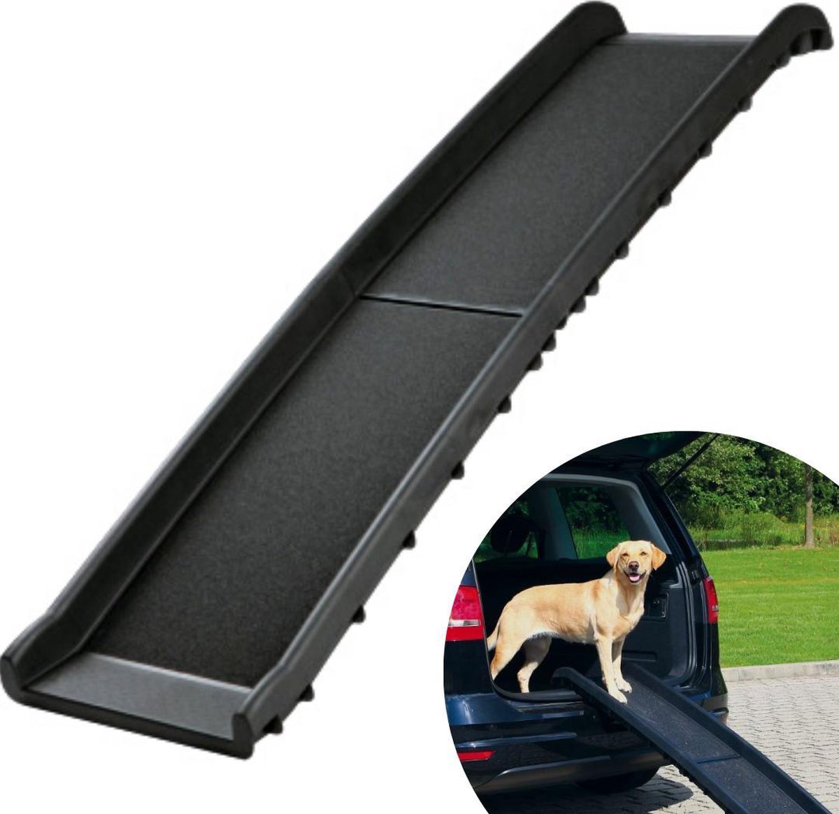 Topmast Hondenloopplank - Loopplank voor Honden - Zwart - 157 x 40 x 17 cm