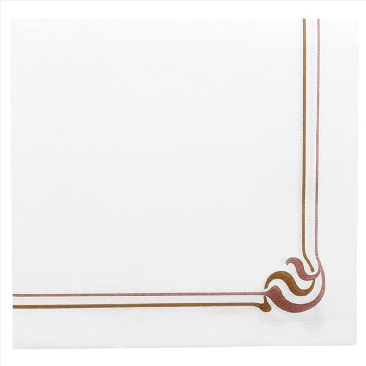 2 x 50 Servetten 40x40cm "Double Point" Wit, motief Maxim Bruin (2 pakketten)