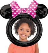 Folieballon - Selfie lijst - Minnie Mouse  - 73 x 71 cm - Niet voor helium, Verjaardag