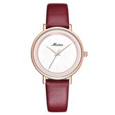 Longbo - Meibin - Dames Horloge - Rood/Rosé/Wit - Ø 32mm