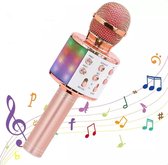 URGOODS® Karaoke Microfoon Bluetooth - Karaoke met LED Licht - Rosé Goud