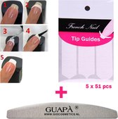GUAPÀ® French Manicure Stickers | Tip Guides | Nagel Sjablonen | Smile Line Nagels |  5 x 51 nagelstickers