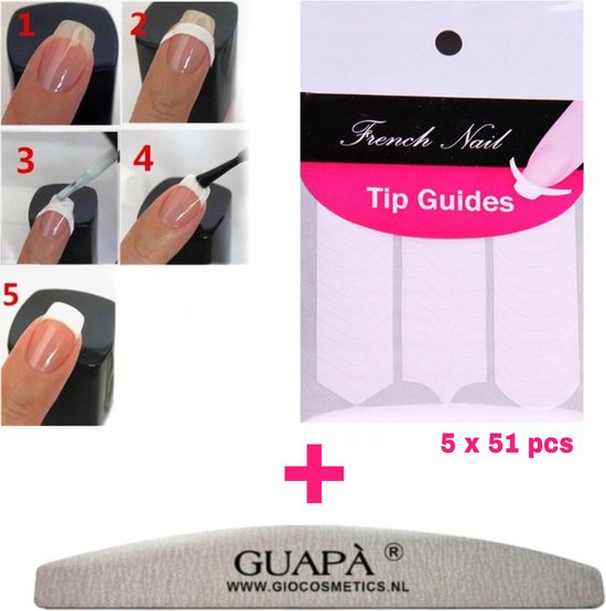 Subjectief Levering Eigenlijk GUAPÀ® French Manicure Stickers | Tip Guides | Nagel Sjablonen | Smile Line  Nagels | ... | bol.com