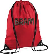 Premium zwemzak kleur CLASSIC RED met naam geborduurd | 27 verschillende kleuren | gepersonaliseerd | Bagbase