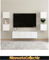 Tv meubilair - Spaanplaat - Wit - Kast - Designer - Zwevend Meubel - TV - Woonkamer - Slaapkamer - Nieuwste Collectie
