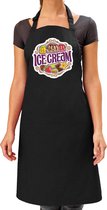 IJs/ Ice cream schort / keukenschort zwart voor dames - Kookschorten / keuken schorten medewerkers ijssalon