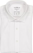 MARVELIS jersey modern fit overhemd - wit tricot - Strijkvriendelijk - Boordmaat: 45