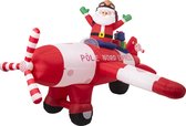 Opblaasbare kerstman met vliegtuig - Decoratie - 240CM - Opblaasfiguur