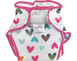 Kushies - Luier - Wasbaar Overbroekje - Meisjes - Hartjes - Maat 2 (4-10 kg)