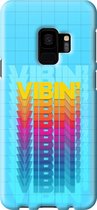 Samsung Galaxy S9 Telefoonhoesje - Premium Hardcase Hoesje - Dun en stevig plastic - Met Quote - Vibin - Lichtblauw