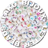 Fako Bijoux® - Letterkralen Rond - Letter Beads - Alfabet Kralen - Sieraden Maken - 7mm - 500 Stuks - Regenboog