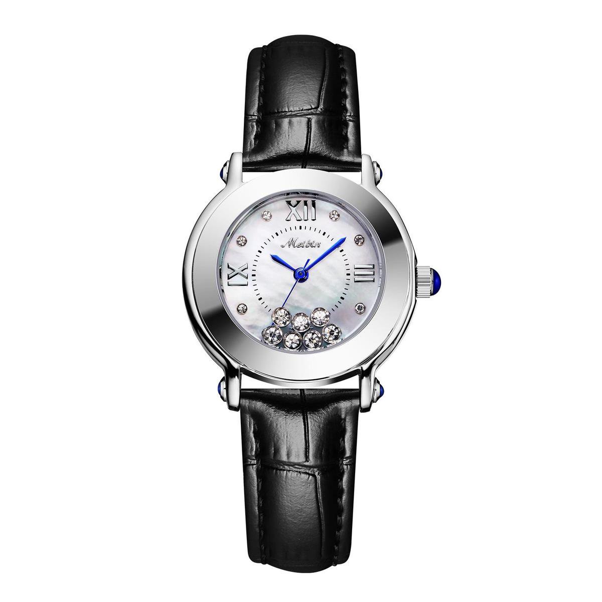 Longbo - Meibin - Dames Horloge - Zwart/Zilver/Wit Parelmoer - Ø 29*31mm (Productvideo)