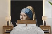 Behang - Fotobehang Het meisje met de parel - Vermeer - Kunst - Breedte 350 cm x hoogte 350 cm