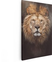 Artaza Canvas Schilderij Leeuw - Leeuwenkop - Kleur - 80x120 - Groot - Foto Op Canvas - Canvas Print