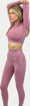 VANO WEAR Sportoutfit / sportkleding set voor dames / fitness legging + sport top (Roze)