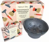 HelemaalShea - Scheerkom met Scheerzeep Bar - Metalic Grijs - Geschenkset