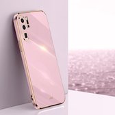 Voor Huawei P30 Pro XINLI Rechte 6D Plating Gouden Rand TPU Schokbestendig Hoesje (Cherry Purple)