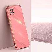 Voor OPPO A53 XINLI Straight 6D Plating Gold Edge TPU Shockproof Case (Hawthorn Red)