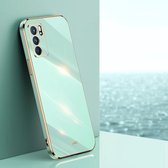 Voor OPPO Reno6 5G XINLI Straight 6D Plating Gold Edge TPU Shockproof Case (Mintgroen)