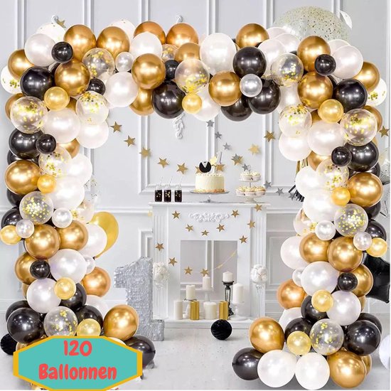 Baloba® BallonnenBoog goud - Feest Versiering met Papieren Confetti Ballonnen -... | bol.com