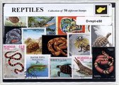 Reptielen – Luxe postzegel pakket (A6 formaat) - collectie van 50 verschillende postzegels van reptielen – kan als ansichtkaart in een A6 envelop. Authentiek cadeau - kado - kaart