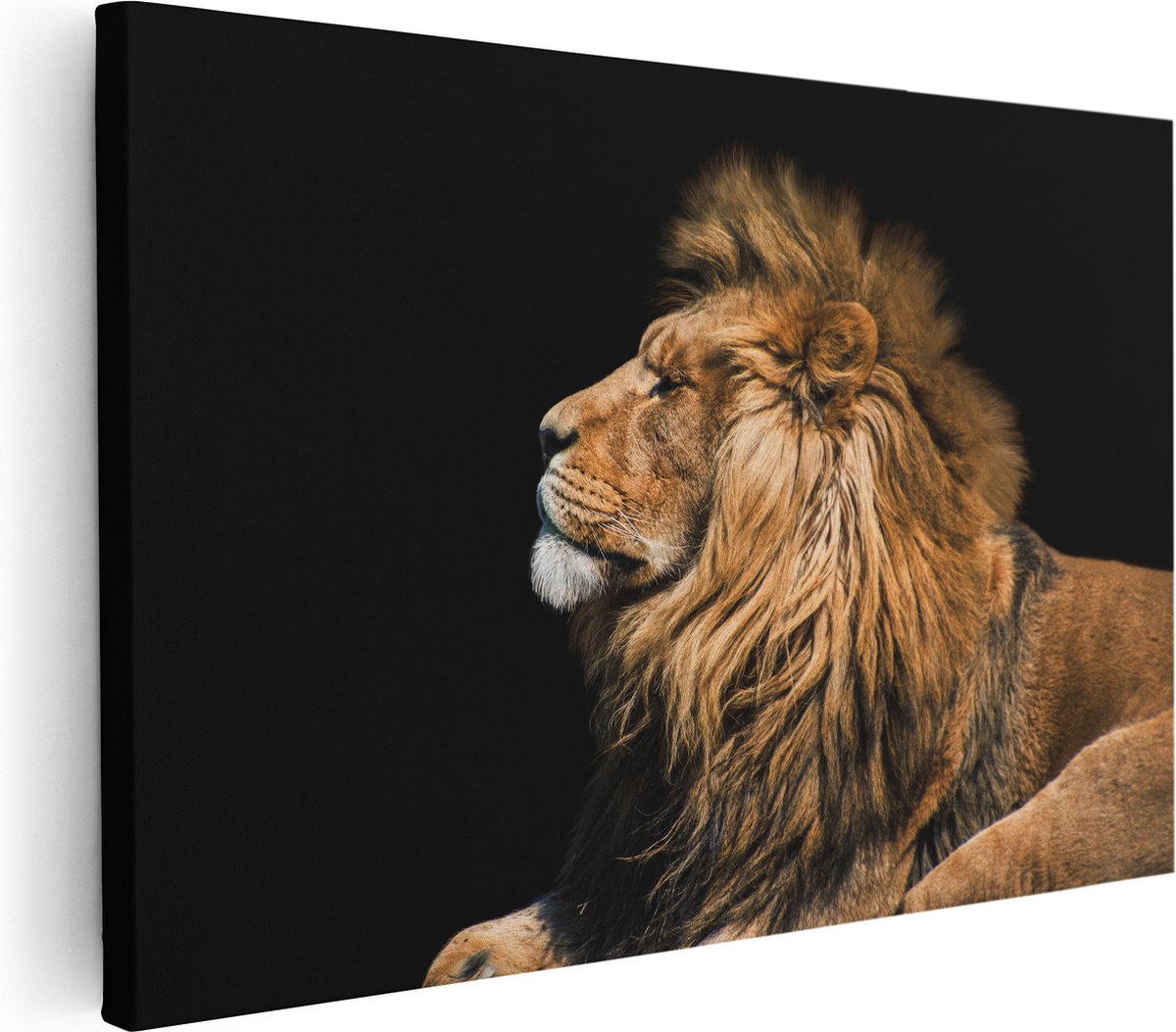 Artaza Canvas Schilderij Leeuw - 30x20 - Klein - Foto Op Canvas - Canvas Print