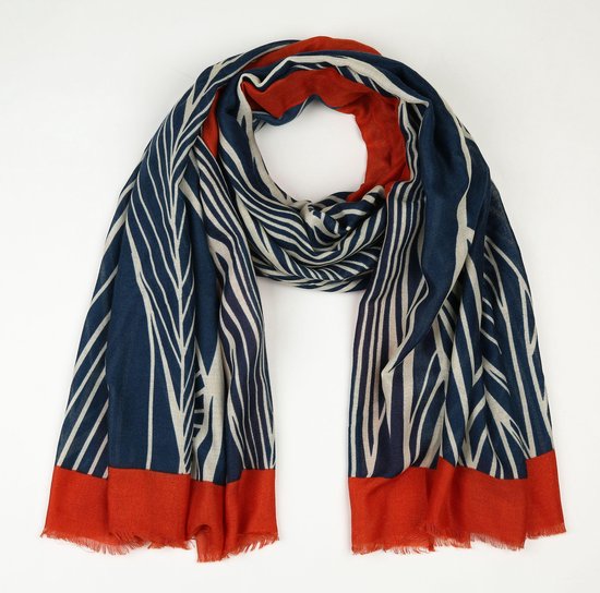 Sunset Fashion - Lange sjaal met print - Blue