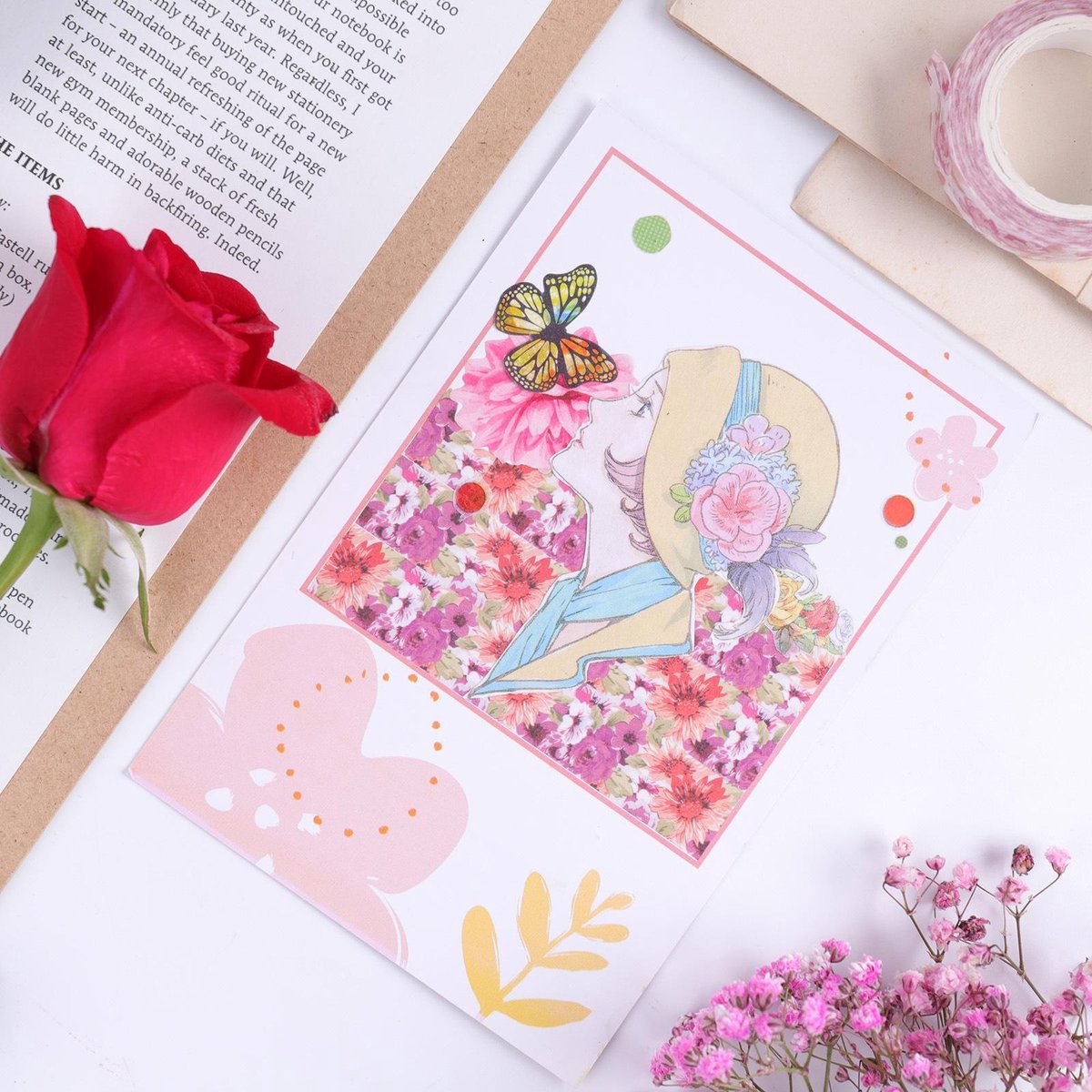 Washi Tape set Bloemen - 24 rollen - Flower Masking Tape. Leuk voor bulletjournal, scrapbooking en kaarten maken — afbeelding 4