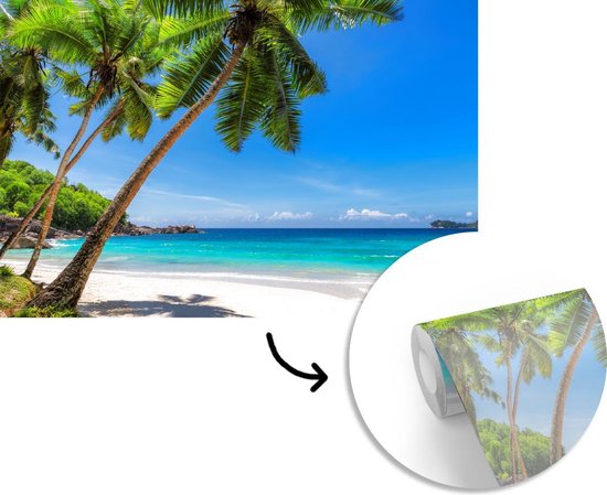 Papier peint - Papier peint photo Plage - Palmier - Mer - Île - Largeur 360 cm x hauteur 240 cm
