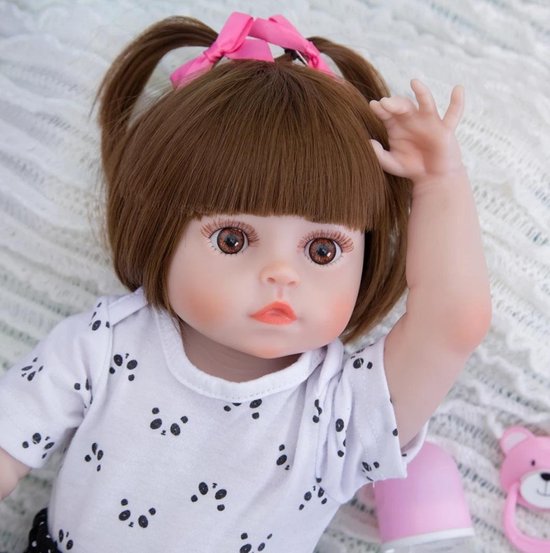 Cumulatief Mitt Intact Reborn baby pop 'Leonie' - 48 cm - Meisje met panda outfit, speen, fles -  Soft... | bol.com