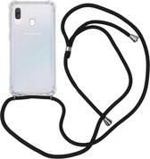 Telefoonhoes met koord - Samsung Galaxy A30 - Zwart - Telefoonkoord – Telefoonhoes – Backcover met Koord – Telefoon Koord – Telefoonketting – Telefoonhoesje met Koord – Hoesje met Koord - Ket