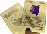 Gengar - Pokémon kaart inclusief beschermhoes - Goud - RVS